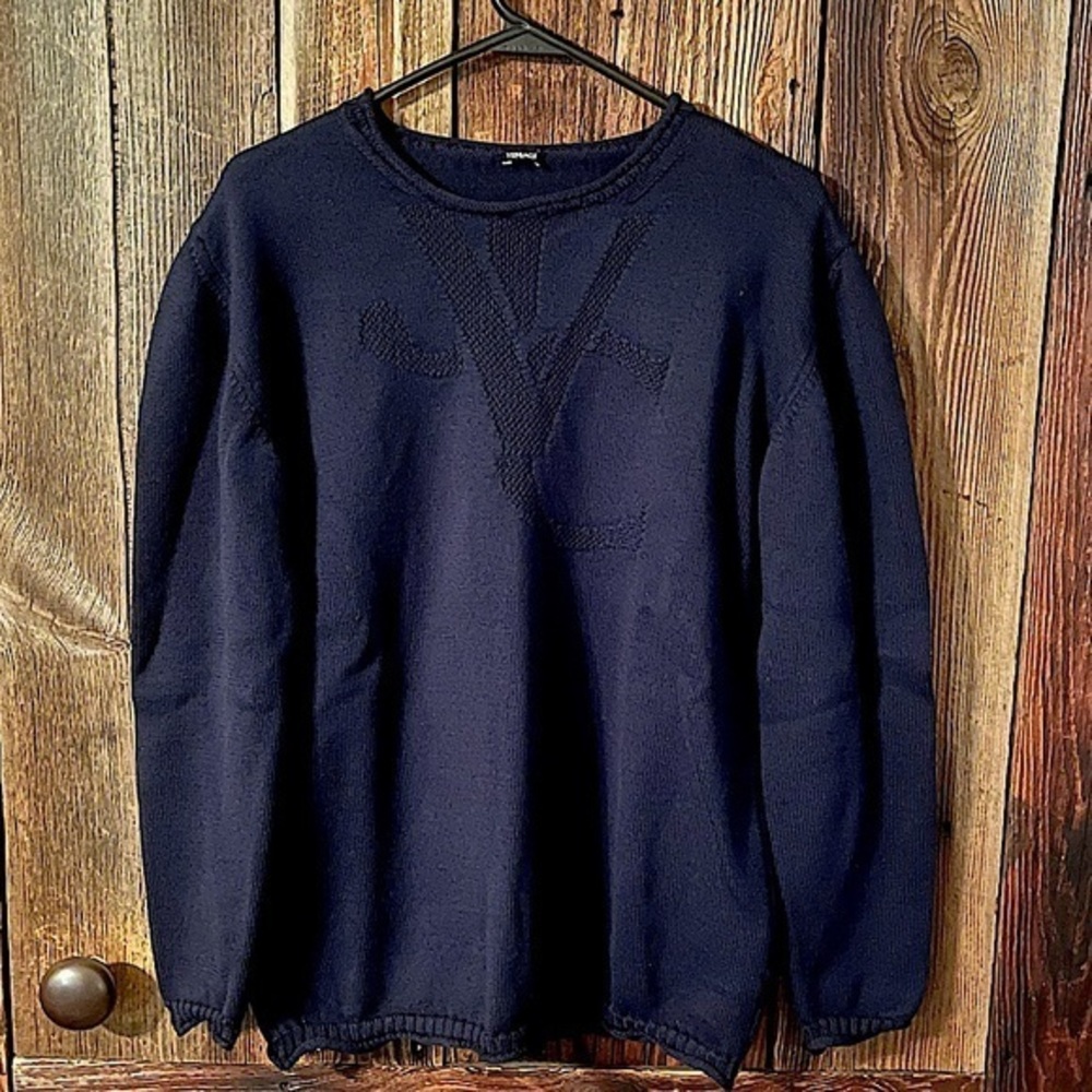 Versace Navy Crewneck Sweater